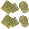 image:imageBamboo Sushi Making Mats and Bamboo Steamer Liner Pad Inserts Accessory Set 4 Piece Assorted SetAssort Pack