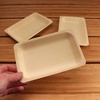 image:imageBambooMN  104 x 85 x 078 Disposable Wood Rectangle PlatesDishes 100 Pieces100 Pieces