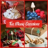 image:imageBambooMN  Christmas Holiday Bamboo Party Picks Skewers for Fruit Sandwiches Cocktails  39 10cm  Pinetree Reindeer Snowman  1000pcs