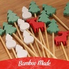 image:imageBambooMN  Christmas Holiday Bamboo Party Picks Skewers for Fruit Sandwiches Cocktails  39 10cm  Pinetree Reindeer Snowman  1000pcs