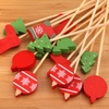 image:imageBambooMN  Christmas Holiday Bamboo Party Picks Skewers for Fruit Sandwiches Cocktails  59 15cm  Pinetree Reindeer Snowman  100pcsChristmas Dcor