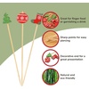 image:imageBambooMN  Christmas Holiday Bamboo Party Picks Skewers for Fruit Sandwiches Cocktails  59 15cm  Pinetree Reindeer Snowman  100pcsChristmas Dcor