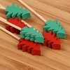 image:imageBambooMN  Christmas Holiday Bamboo Party Picks Skewers for Fruit Sandwiches Cocktails  59 15cm  Pinetree Reindeer Snowman  100pcsEvergreen Trees