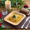 image:imageBambooMN  Square Disposable Dessert Appetizer Bamboo Veneer Dinner Plates  7 18cm  24 Pieces7Inch