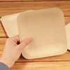 image:imageBambooMN  Square Disposable Dessert Appetizer Bamboo Veneer Dinner Plates  7 18cm  24 Pieces7Inch