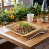 image:imageBambooMN  Square Disposable Dessert Appetizer Bamboo Veneer Dinner Plates  7 18cm  24 Pieces7Inch