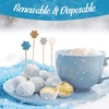 image:imageBambooMN  Winter Holiday Snowflake Bamboo Picks Skewers for Appetizers Desserts Cocktails  59 15cm  Blue White Gold Silver  100pcsAssorted Blue  White  Gold  Silver