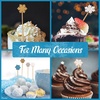 image:imageBambooMN  Winter Holiday Snowflake Bamboo Picks Skewers for Appetizers Desserts Cocktails  59 15cm  Blue White Gold Silver  100pcsAssorted Blue  White  Gold  Silver