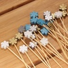 image:imageBambooMN  Winter Holiday Snowflake Bamboo Picks Skewers for Appetizers Desserts Cocktails  59 15cm  Blue White Gold Silver  100pcsAssorted Blue  White  Gold  Silver