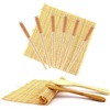 image:imageBambooMN 10 Piece Complete Sushi Making Kit 2x Bamboo Rolling Mats 1x Rice Paddle 1x Spreader and 6 Pairs Red Flowers ChopsticksDiamond Orange