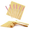 image:imageBambooMN 10 Piece Complete Sushi Making Kit 2x Bamboo Rolling Mats 1x Rice Paddle 1x Spreader and 6 Pairs Red Flowers ChopsticksDiamond Pink