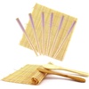 image:imageBambooMN 10 Piece Complete Sushi Making Kit 2x Bamboo Rolling Mats 1x Rice Paddle 1x Spreader and 6 Pairs Red Flowers ChopsticksDiamond Purple