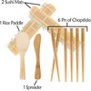 image:imageBambooMN 10 Piece Complete Sushi Making Kit 2x Bamboo Rolling Mats 1x Rice Paddle 1x Spreader and 6 Pairs Red Flowers ChopsticksFlowers Yellow Chopsticks