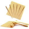 image:imageBambooMN 10 Piece Complete Sushi Making Kit 2x Bamboo Rolling Mats 1x Rice Paddle 1x Spreader and 6 Pairs Red Flowers ChopsticksFlowers Yellow Chopsticks