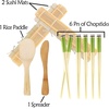 image:imageBambooMN 10 Piece Complete Sushi Making Kit 2x Bamboo Rolling Mats 1x Rice Paddle 1x Spreader and 6 Pairs Red Flowers ChopsticksPanda Green Chopsticks