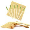 image:imageBambooMN 10 Piece Complete Sushi Making Kit 2x Bamboo Rolling Mats 1x Rice Paddle 1x Spreader and 6 Pairs Red Flowers ChopsticksPanda Green Chopsticks