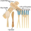 image:imageBambooMN 10 Piece Complete Sushi Making Kit 2x Bamboo Rolling Mats 1x Rice Paddle 1x Spreader and 6 Pairs Red Flowers ChopsticksPanda Light Blue Chopsticks