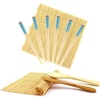 image:imageBambooMN 10 Piece Complete Sushi Making Kit 2x Bamboo Rolling Mats 1x Rice Paddle 1x Spreader and 6 Pairs Red Flowers ChopsticksPanda Light Blue Chopsticks
