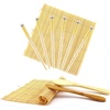 image:imageBambooMN 10 Piece Complete Sushi Making Kit 2x Bamboo Rolling Mats 1x Rice Paddle 1x Spreader and 6 Pairs Red Flowers ChopsticksPanda Yellow Chopsticks