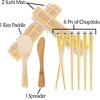 image:imageBambooMN 10 Piece Complete Sushi Making Kit 2x Bamboo Rolling Mats 1x Rice Paddle 1x Spreader and 6 Pairs Red Flowers ChopsticksPanda Yellow Chopsticks