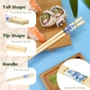 image:imageBambooMN 10 Reusable Red Dot End Japanese Bamboo Chopsticks  12 PairsBlue Floral