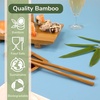 image:imageBambooMN 10 Reusable Red Dot End Japanese Bamboo Chopsticks  12 PairsCarbonized Brown  Twisted