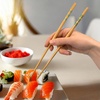 image:imageBambooMN 10 Reusable Red Dot End Japanese Bamboo Chopsticks  12 PairsGreen  Yellow