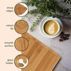 image:imageBambooMN 10 x 10 Bamboo Reusable Dinnerware Wine Glass Holder Square Dug Out Plates for Catered Events Holidays or Home Use Supplies 30 Pcs10