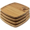 image:imageBambooMN 10 x 10 Bamboo Reusable Dinnerware Wine Glass Holder Square Dug Out Plates for Catered Events Holidays or Home Use Supplies 30 Pcs10