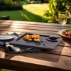 image:imageBambooMN 10 x 10 Bamboo Reusable Dinnerware Wine Glass Holder Square Dug Out Plates for Catered Events Holidays or Home Use Supplies 30 Pcs4