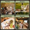 image:imageBambooMN 10 x 10 Bamboo Reusable Dinnerware Wine Glass Holder Square Dug Out Plates for Catered Events Holidays or Home Use Supplies 30 Pcs40