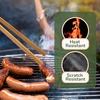 image:imageBambooMN 12 Reusable Bamboo A Tongs  Natural Brown  3 UnitsCarbonized  Fulcrum Block  100 Pieces