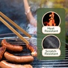 image:imageBambooMN 12 Reusable Bamboo A Tongs  Natural Brown  3 UnitsCarbonized  Fulcrum Block  3 Pieces