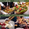 image:imageBambooMN 12 Reusable Bamboo A Tongs  Natural Brown  3 UnitsCarbonized  Fulcrum Block  30 Pieces