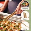 image:imageBambooMN 12 Reusable Bamboo A Tongs  Natural Brown  3 UnitsCarbonized  Pointed  3 Pieces