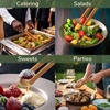 image:imageBambooMN 12 Reusable Bamboo A Tongs  Natural Brown  3 UnitsCarbonized  Pointed  3 Pieces