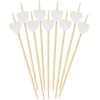 image:imageBambooMN 39 Decorative White Heart Bamboo Cocktail Fruit Sandwich Picks Skewers for Catered Events Holidays Restaurants or Buffets Party Supplies 100 Pieces300