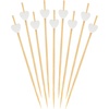 image:imageBambooMN 39 Decorative White Heart Bamboo Cocktail Fruit Sandwich Picks Skewers for Catered Events Holidays Restaurants or Buffets Party Supplies 100 Pieces300