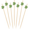 image:imageBambooMN 39 Inch Decorative St Patricks Day Green Shamrock Clover Bamboo Cocktail Sandwich Fruit Swizzle Picks Luck of the Irish Party Supplies 100 Pieces10000