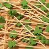 image:imageBambooMN 39 Inch Decorative St Patricks Day Green Shamrock Clover Bamboo Cocktail Sandwich Fruit Swizzle Picks Luck of the Irish Party Supplies 100 Pieces10000