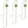 image:imageBambooMN 39 Inch Decorative St Patricks Day Green Shamrock Clover Bamboo Cocktail Sandwich Fruit Swizzle Picks Luck of the Irish Party Supplies 100 Pieces300