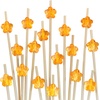 image:imageBambooMN 47 Decorative Acrylic Clear Flower End Bamboo Cocktail Fruit Sandwich Picks Skewers for Catered Events Holidays Restaurants or Buffets Party Supplies 100 PcsOrange