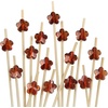 image:imageBambooMN 47 Decorative Acrylic Clear Flower End Bamboo Cocktail Fruit Sandwich Picks Skewers for Catered Events Holidays Restaurants or Buffets Party Supplies 100 PcsCoffee
