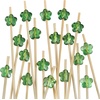 image:imageBambooMN 47 Decorative Acrylic Clear Flower End Bamboo Cocktail Fruit Sandwich Picks Skewers for Catered Events Holidays Restaurants or Buffets Party Supplies 100 PcsGreen