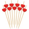 image:imageBambooMN 47 Inch Decorative Red Heart Bamboo Cocktail Fruit Sandwich Picks Skewers for Catered Events Holidays Restaurants or Buffets Party Supplies 100 Pieces300
