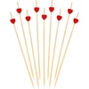 image:imageBambooMN 47 Inch Decorative Red Heart Bamboo Cocktail Fruit Sandwich Picks Skewers for Catered Events Holidays Restaurants or Buffets Party Supplies 100 Pieces100