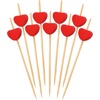 image:imageBambooMN 47 Inch Decorative Red Heart Bamboo Cocktail Fruit Sandwich Picks Skewers for Catered Events Holidays Restaurants or Buffets Party Supplies 100 Pieces100