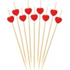 image:imageBambooMN 47 Inch Decorative Red Heart Bamboo Cocktail Fruit Sandwich Picks Skewers for Catered Events Holidays Restaurants or Buffets Party Supplies 100 Pieces100