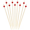 image:imageBambooMN 47 Inch Decorative Red Heart Bamboo Cocktail Fruit Sandwich Picks Skewers for Catered Events Holidays Restaurants or Buffets Party Supplies 100 Pieces100