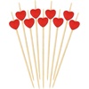 image:imageBambooMN 47 Inch Decorative Red Heart Bamboo Cocktail Fruit Sandwich Picks Skewers for Catered Events Holidays Restaurants or Buffets Party Supplies 100 Pieces100